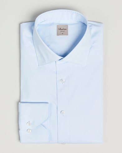 Stenströms Slimline Cotton Stretch Shirt Light Blue – Azul