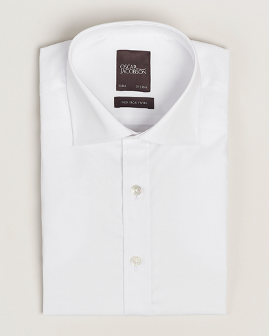 Oscar Jacobson Slim Fit Cut Away Non Iron Twill White – Blanco