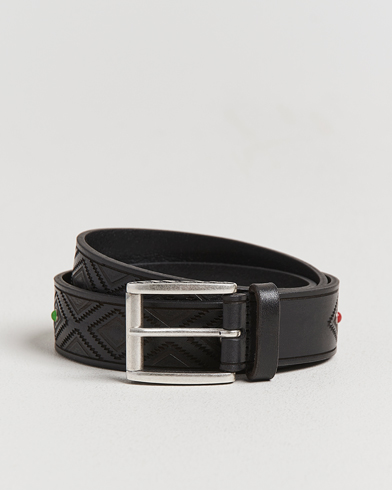Anderson's Diamond Pattern Western 3,5cm Belt Black – Negro