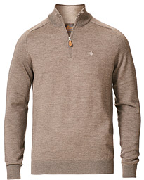  John Merino Half Zip Light Brown