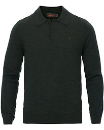  Merino Knitted Polo Dark Green