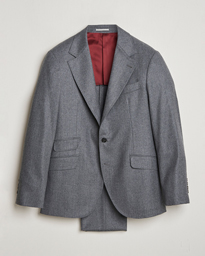  Single Breasted Flannel Suit Grey Melange