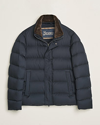  Faux Fur Down Jacket Navy