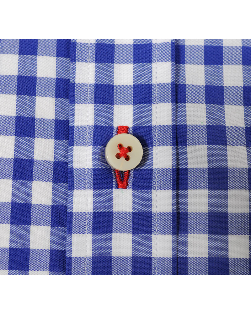 Hombres | Camisas | Stenströms | Skjorta Slimline Poplin Check Blue