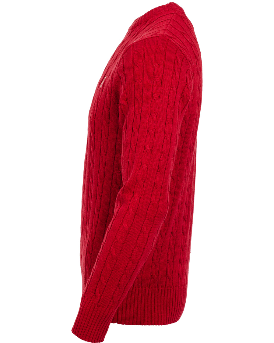 Hombres | Jerséis y prendas de punto | Henri-Lloyd | Henri Lloyd Fairfax Regular Crew Neck Cable Signal Red