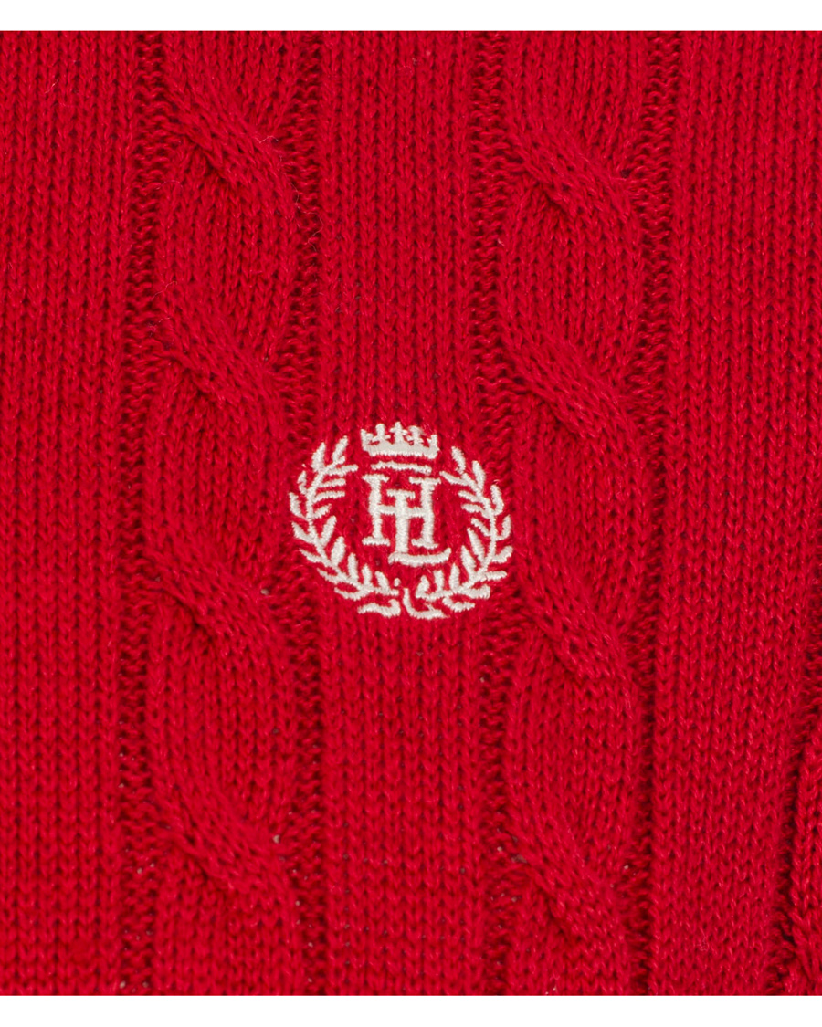 Hombres | Jerséis y prendas de punto | Henri-Lloyd | Henri Lloyd Fairfax Regular Crew Neck Cable Signal Red