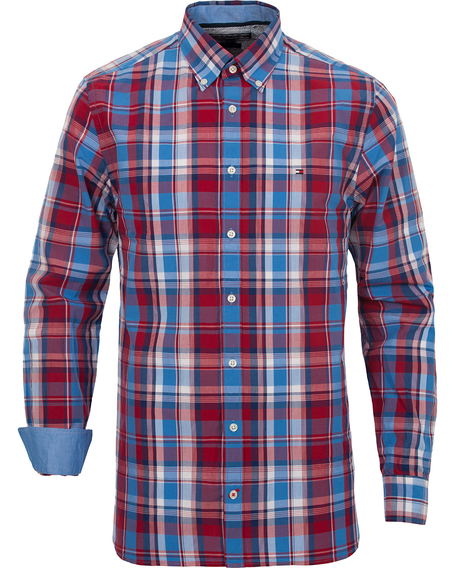 Hombres | Camisas | Tommy Hilfiger | New York Fit Demi Check Shirt Chili/Blue