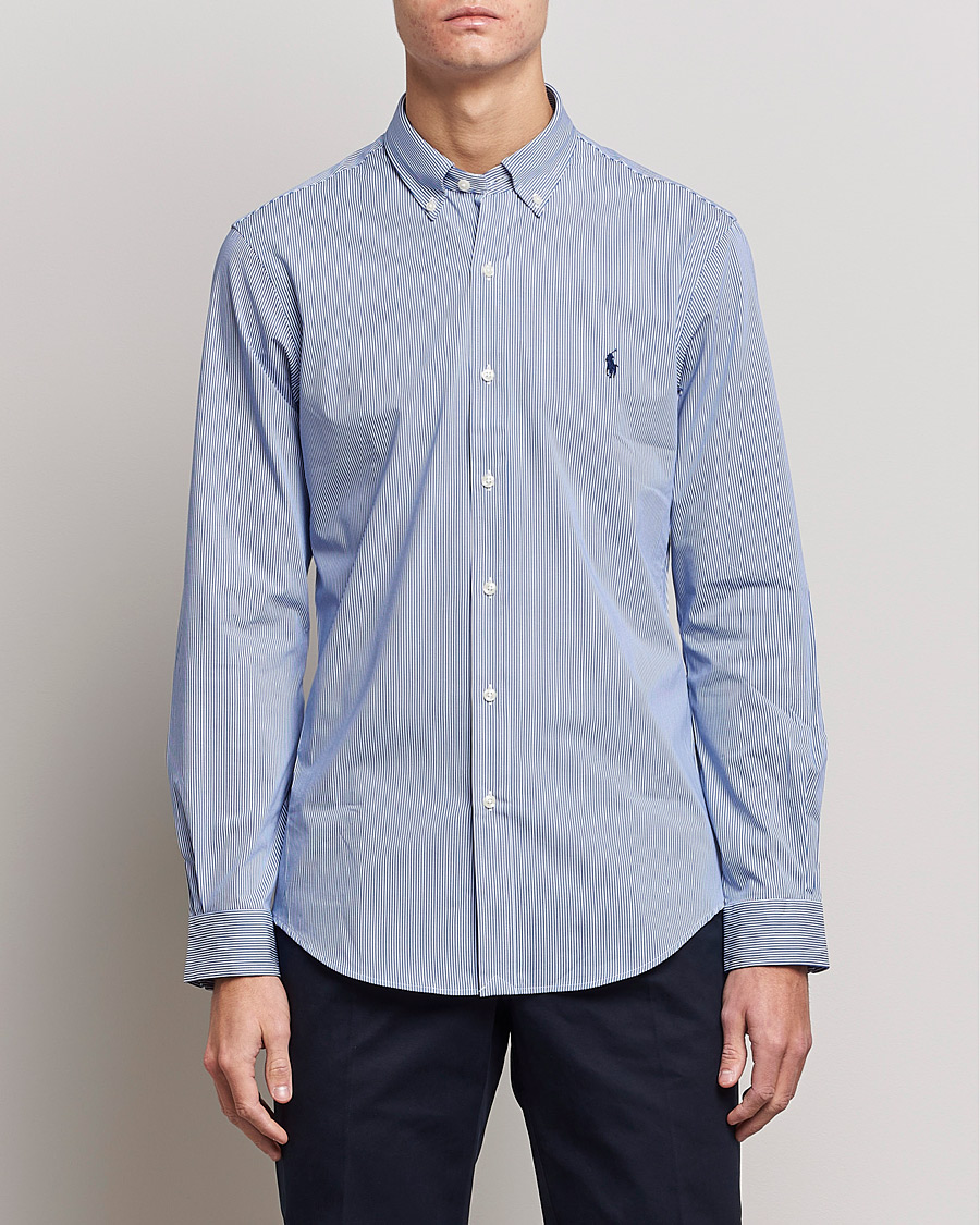 Hombres |  | Polo Ralph Lauren | Slim Fit Thin Stripe Poplin Shirt Blue/White