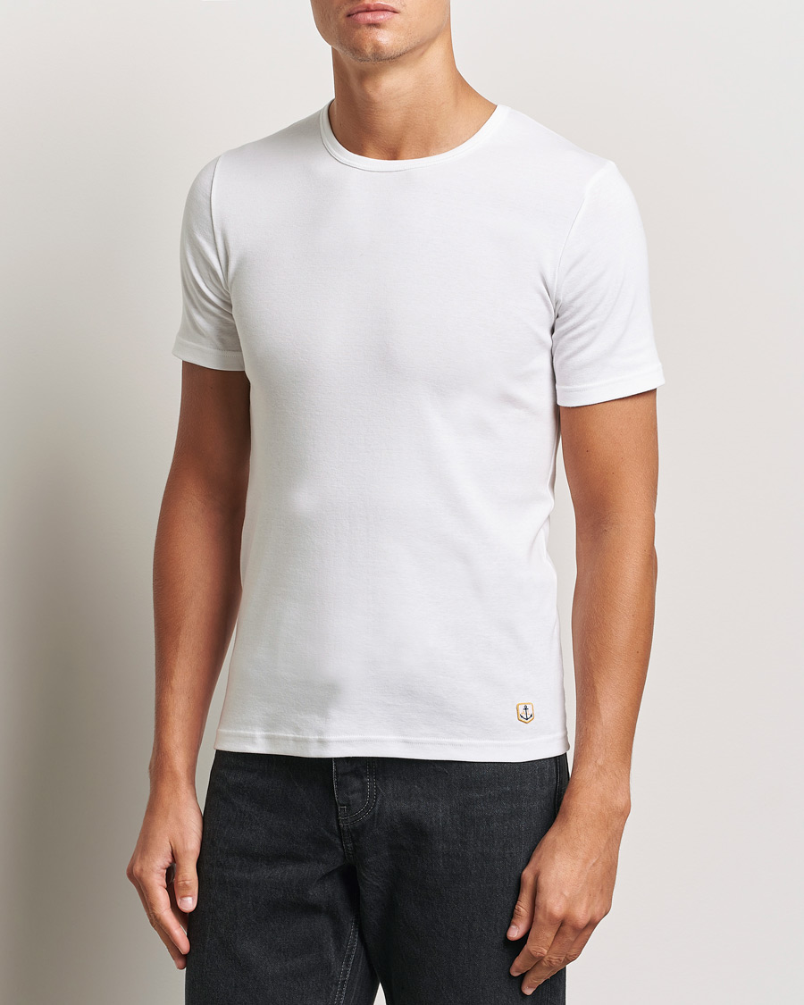 Hombres |  | Armor-lux | 2-Pack Crew Neck T-Shirt White/Grey Melange