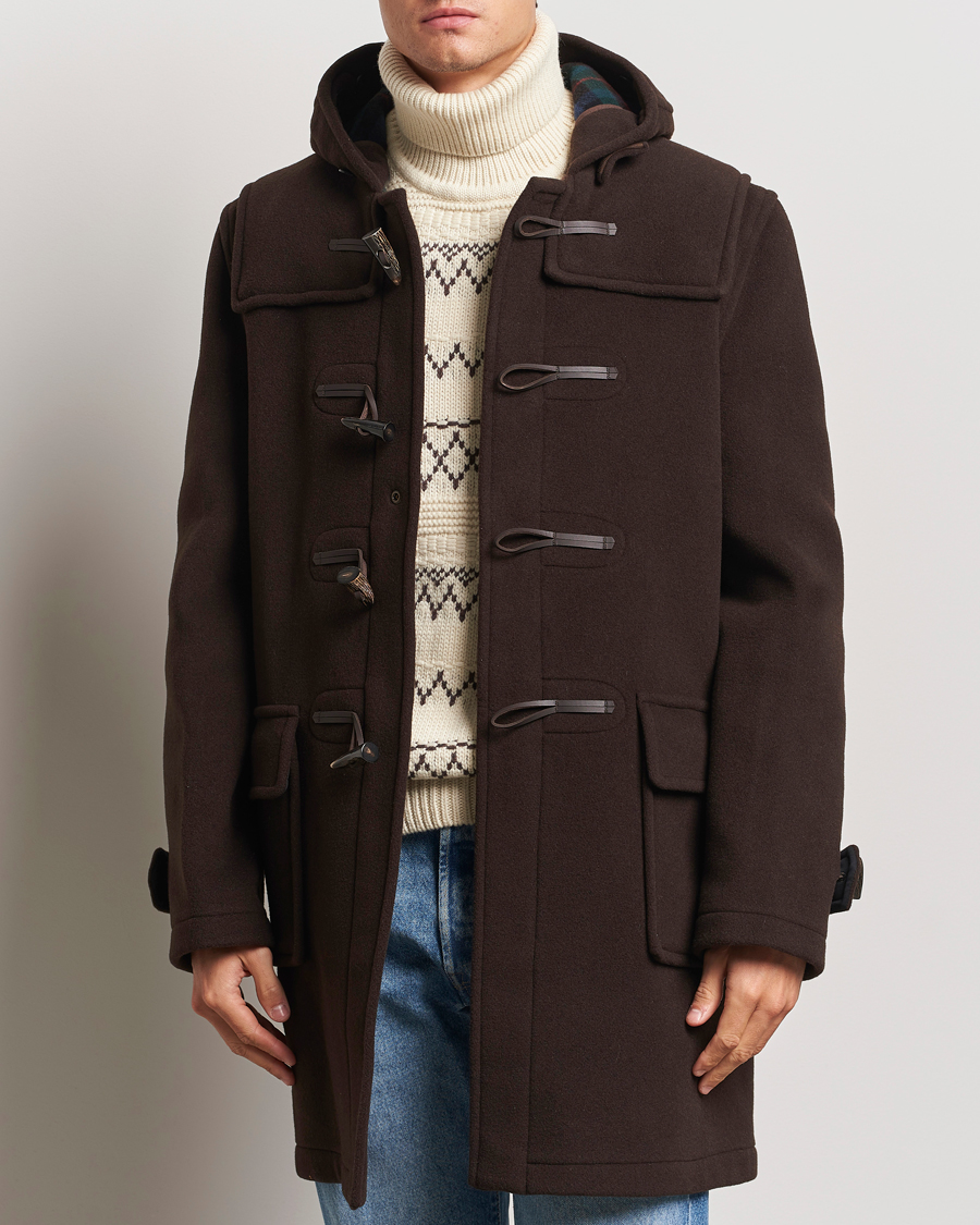 Hombres |  | Gloverall | Morris Duffle Coat Brown/Tartan