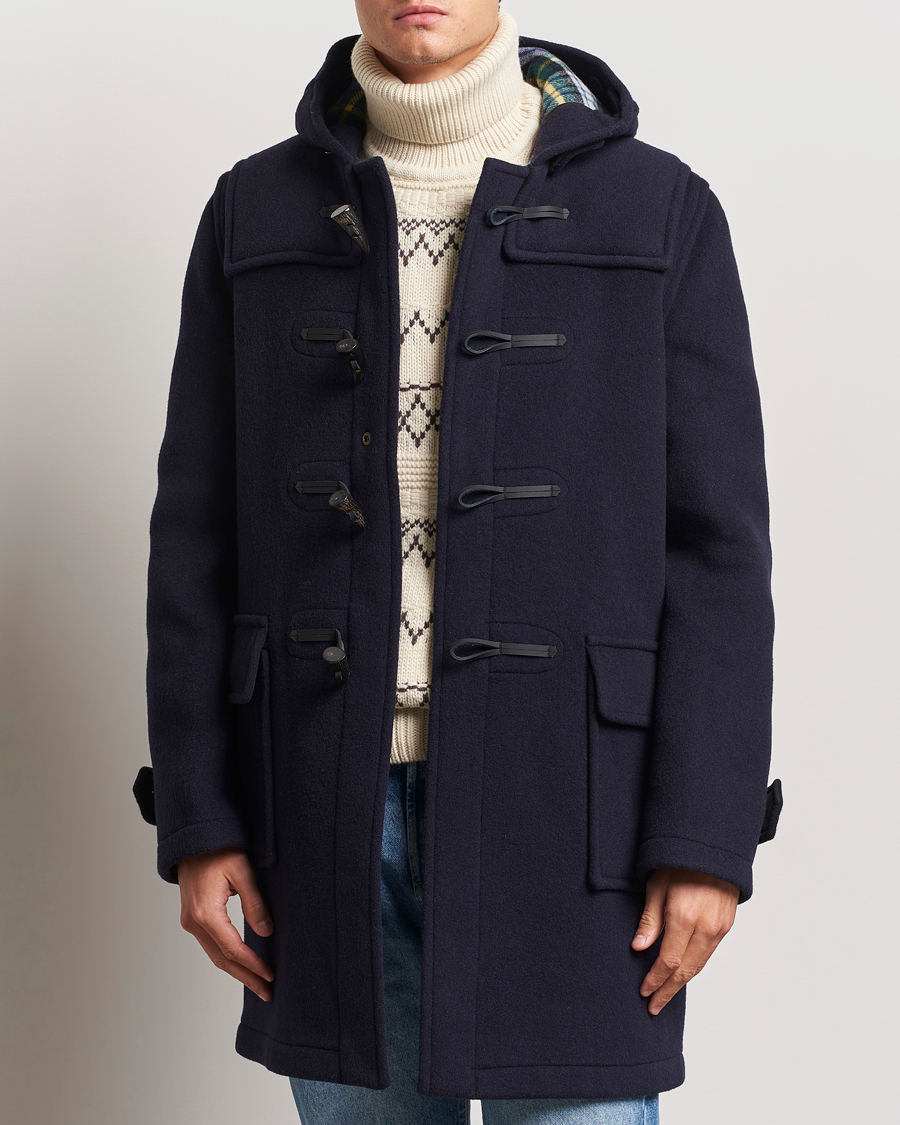 Hombres |  | Gloverall | Morris Duffle Coat Navy/Dress Gordon