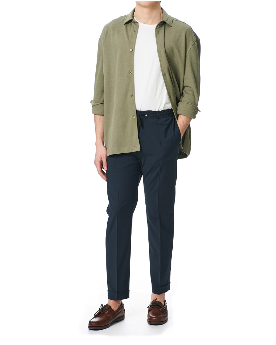 Hombres | Jerséis y prendas de punto | Samsøe Samsøe | Samsøe & Samsøe Abuto Cotton Piquet Shirt Deep Lichen Green