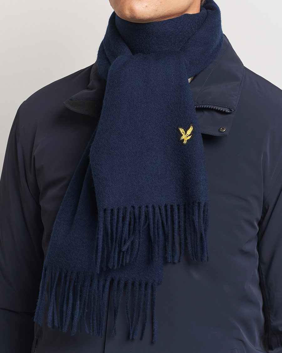 Hombres |  | Lyle & Scott | Lambswool Scarf Dark Navy