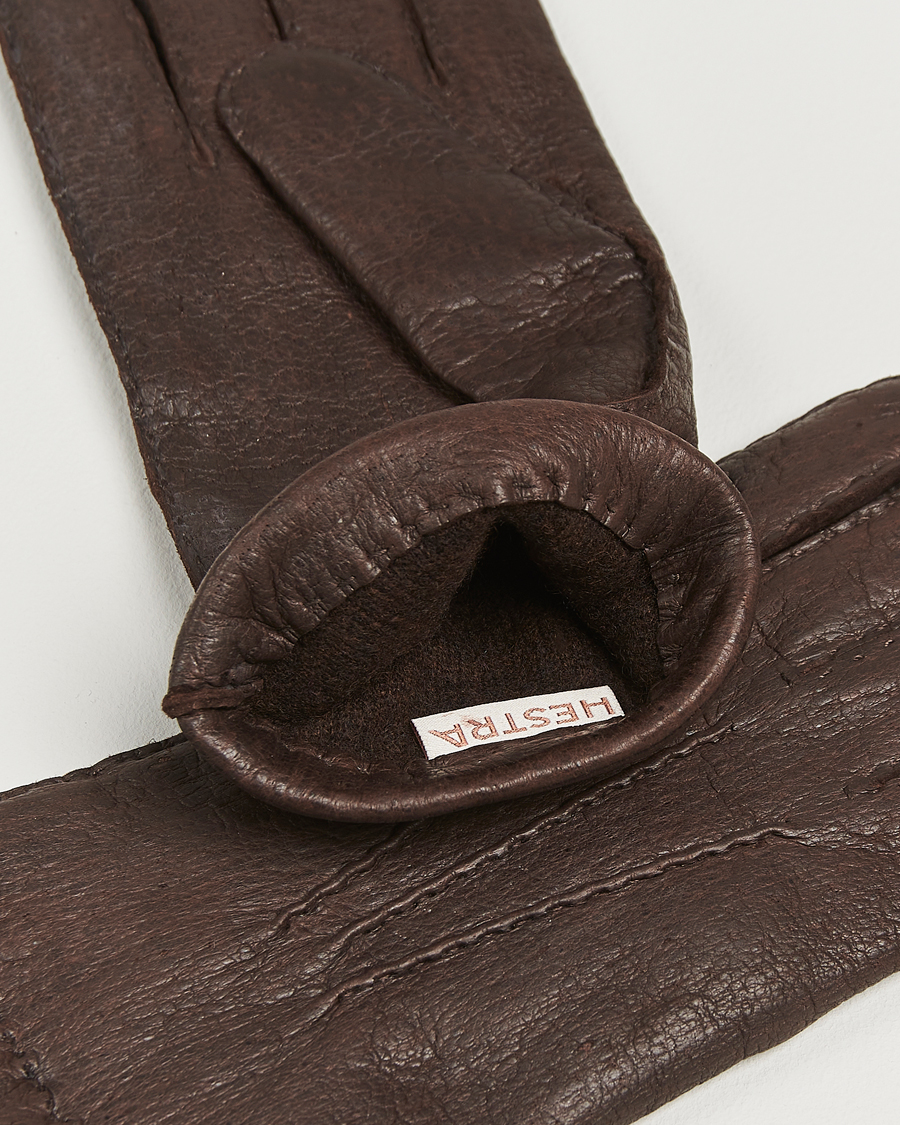 Hombres | Hestra Peccary Handsewn Cashmere Glove Espresso | Hestra | Peccary Handsewn Cashmere Glove Espresso