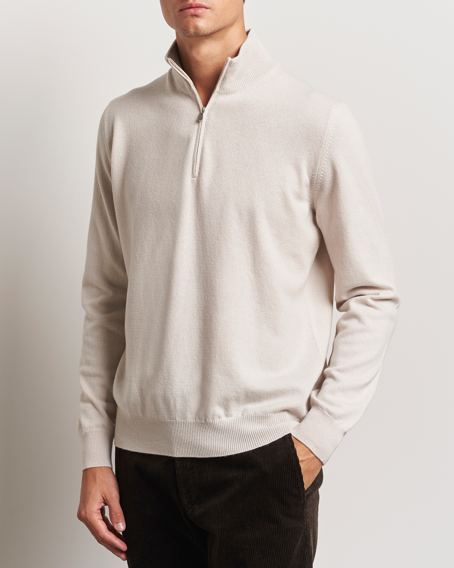 Hombres |  | Gran Sasso | Wool/Cashmere Half Zip Cream