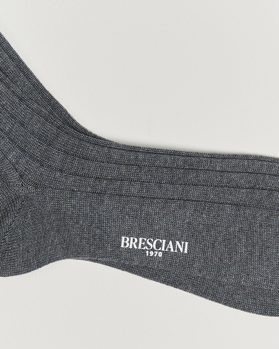 Hombres |  | Bresciani | Wool/Nylon Heavy Ribbed Socks Grey