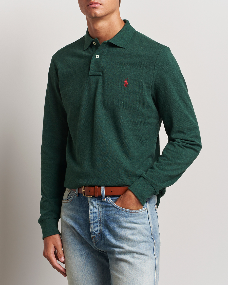 Hombres |  | Polo Ralph Lauren | Custom Slim Fit Long Sleeve Polo Scotch Pine Heather