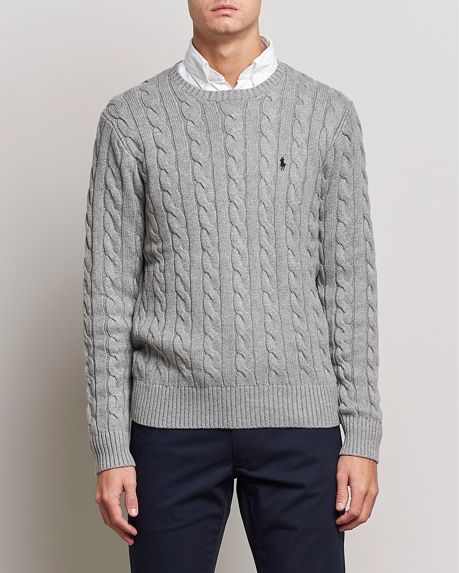 Hombres |  | Polo Ralph Lauren | Cotton Cable Pullover Fawn Grey Heather