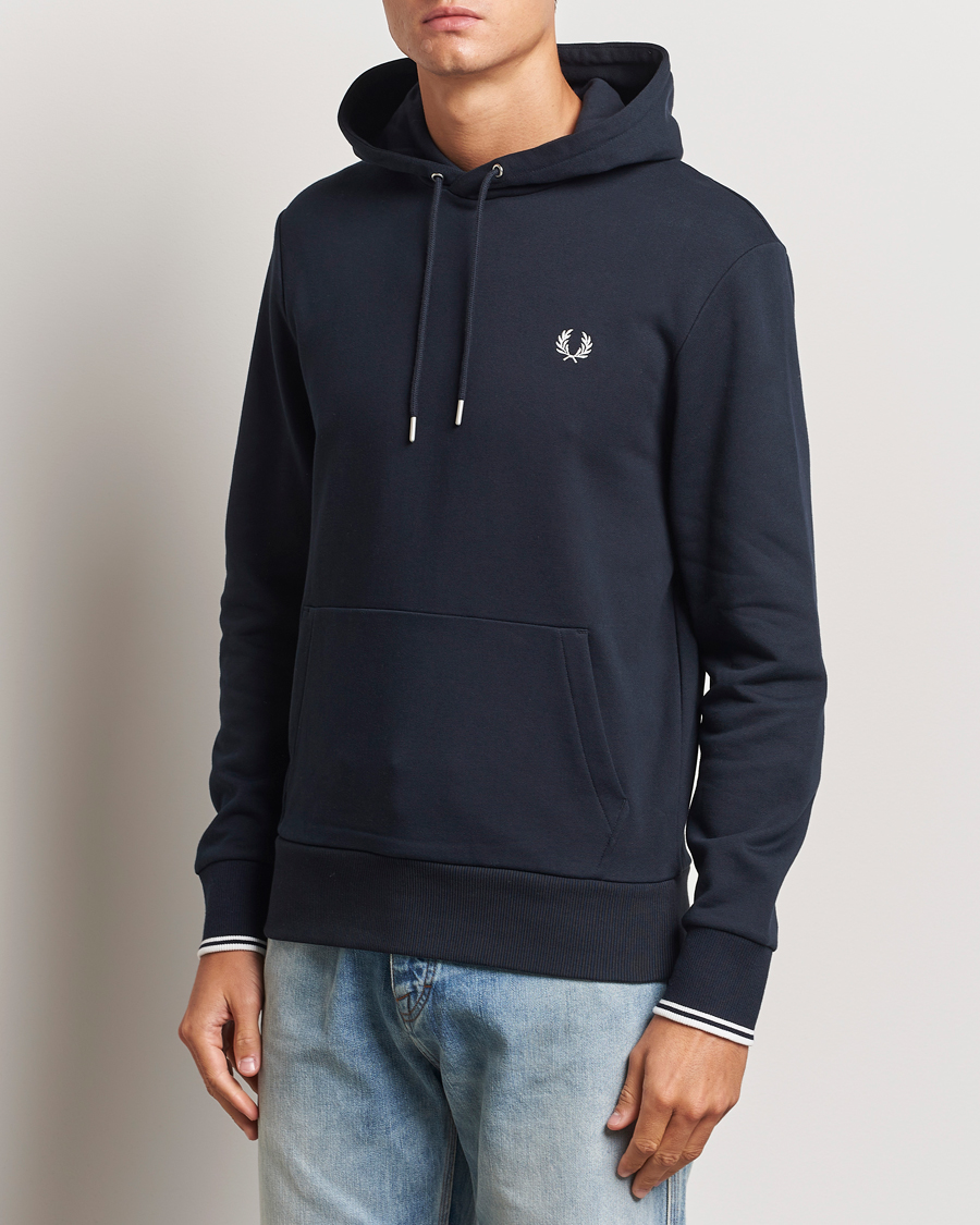 Hombres |  | Fred Perry | Tipped Hoodie Navy