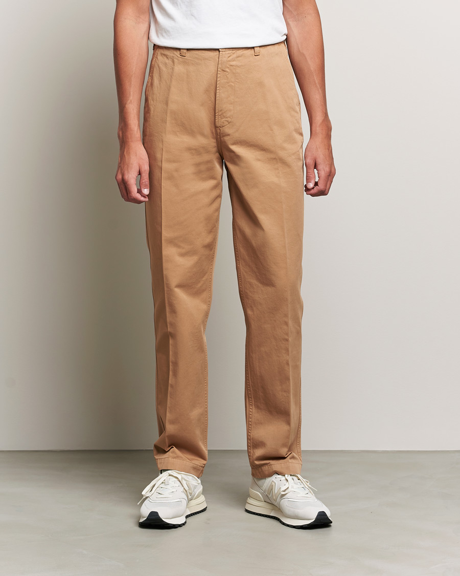 Hombres |  | Drake\'s | Flat Front Cotton Chino Brown