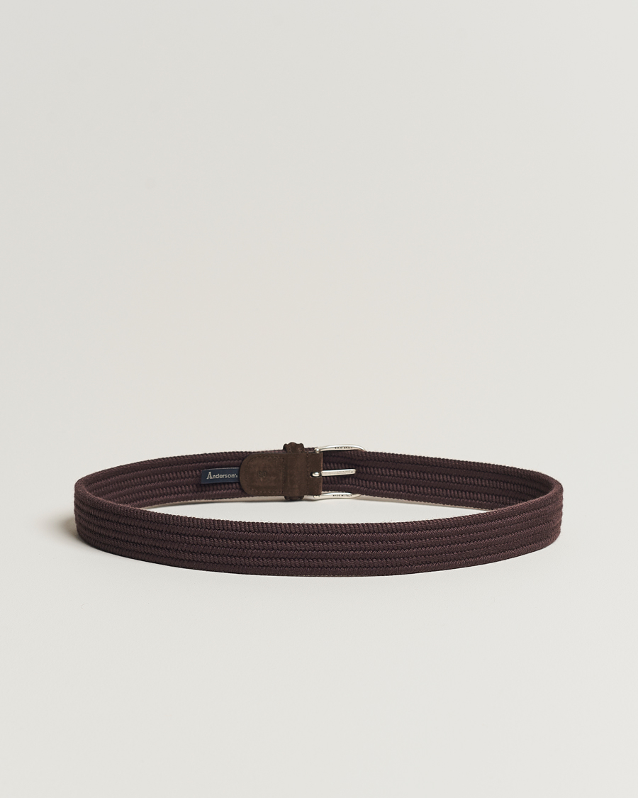 Hombres |  | Anderson\'s | Braided Wool Belt Brown