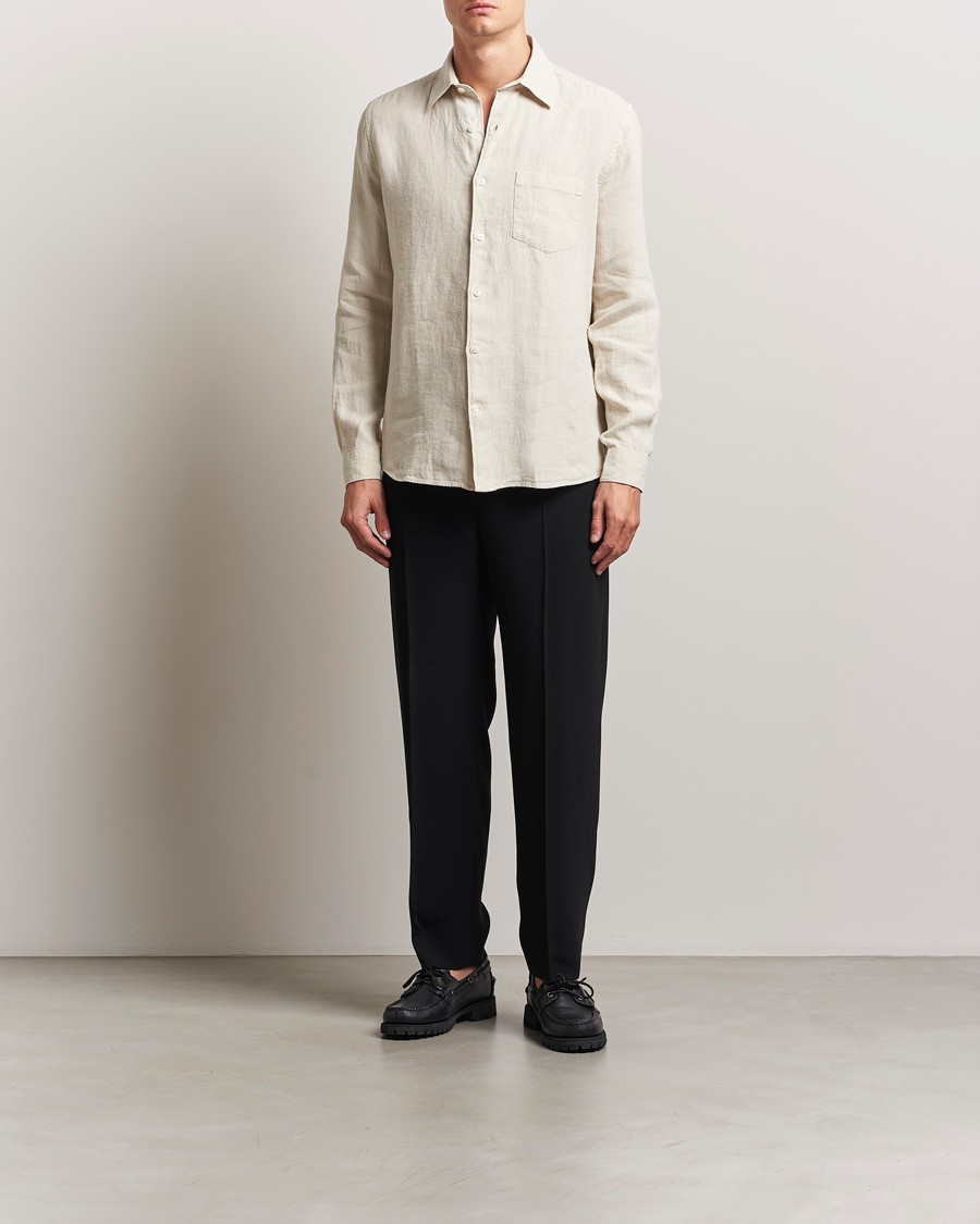 Hombres | Camisas | A Day's March | Abu Linen Shirt Sand