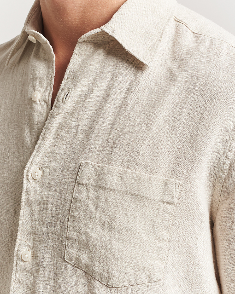 Hombres | Camisas | A Day's March | Abu Linen Shirt Sand