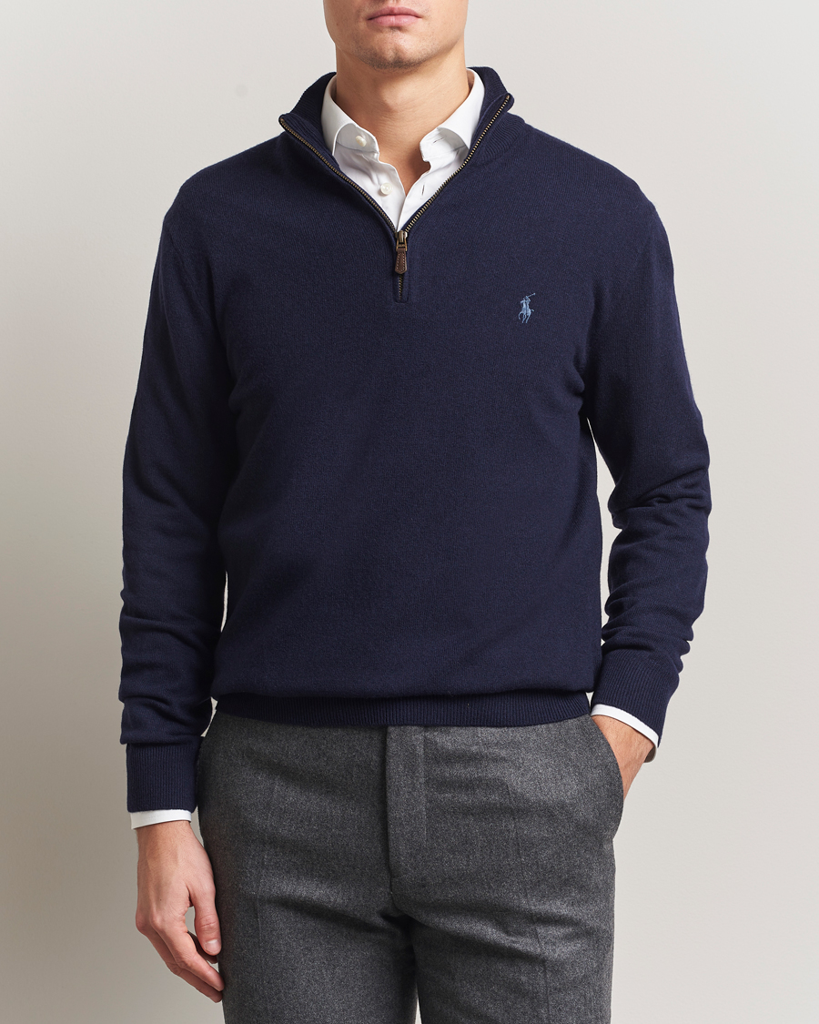 Hombres | Jerséis y prendas de punto | Polo Ralph Lauren | Merino Half-Zip Sweater Hunter Navy