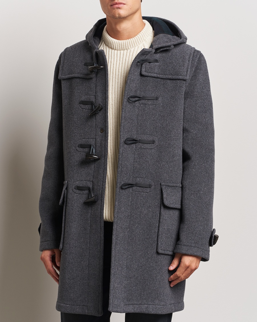 Hombres |  | Gloverall | Morris Duffle Coat Grey/Blackwatch