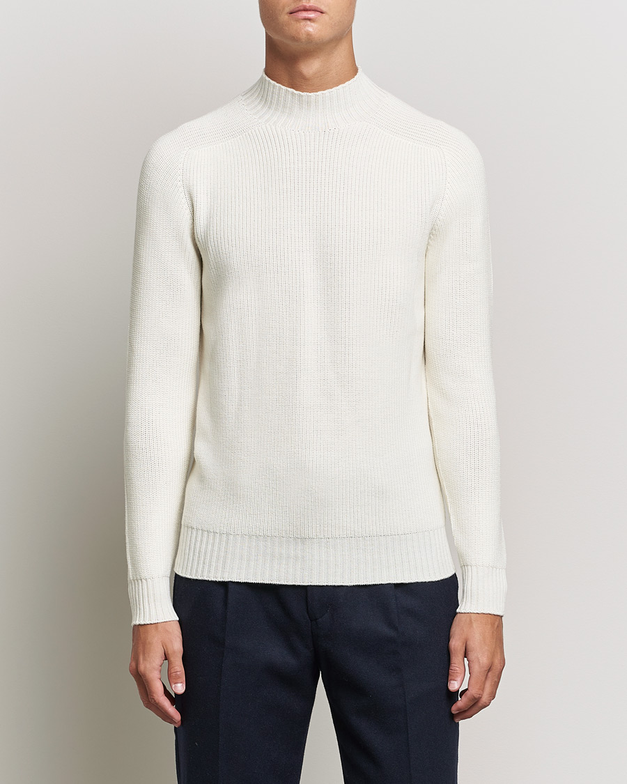 Hombres |  | Gran Sasso | Rainwool Mock Neck White