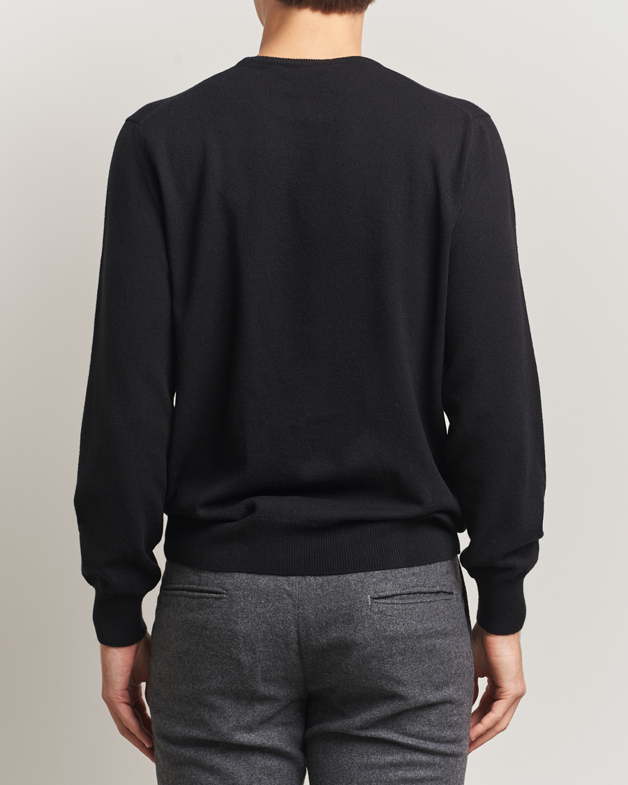 Hombres | Jerséis y prendas de punto | Piacenza Cashmere | Cashmere Crew Neck Sweater Black