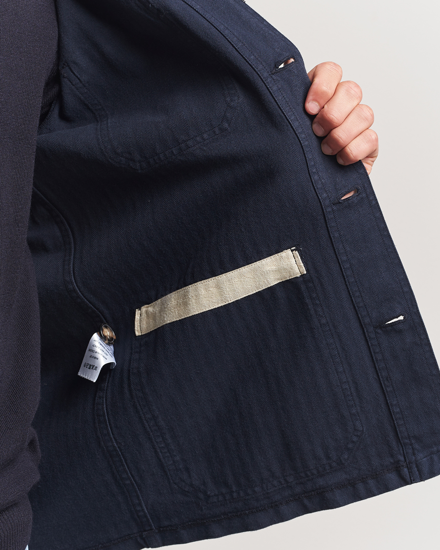 Hombres | Abrigos y chaquetas | A Day's March | Herringbone Overshirt Navy