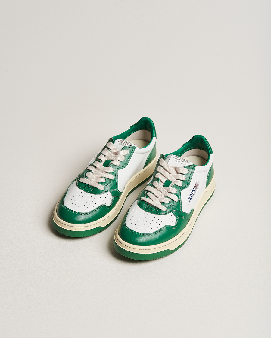 Hombres |  | Autry | Medalist Low Bicolor Leather Sneaker White/Green