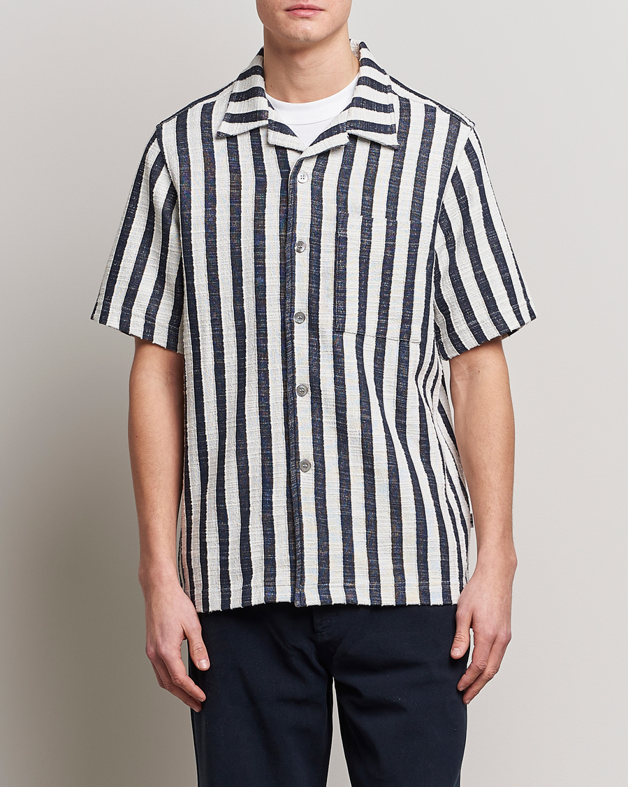 Hombres |  | NN07 | Julio Striped Short Sleeve Shirt Navy/White