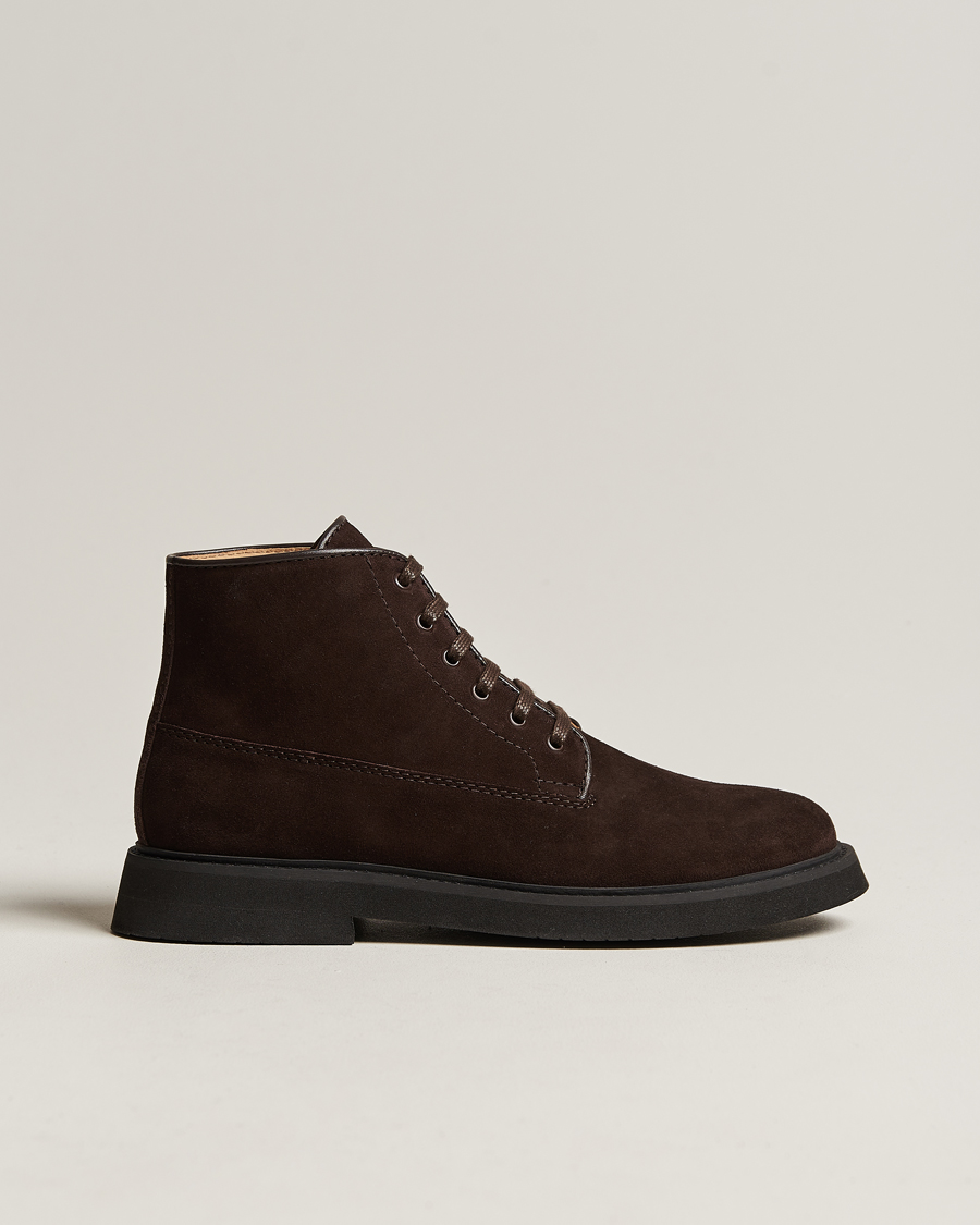 Hombres | A.P.C. Suede Lace Up Boots Dark Brown | A.P.C. | Suede Lace Up Boots Dark Brown
