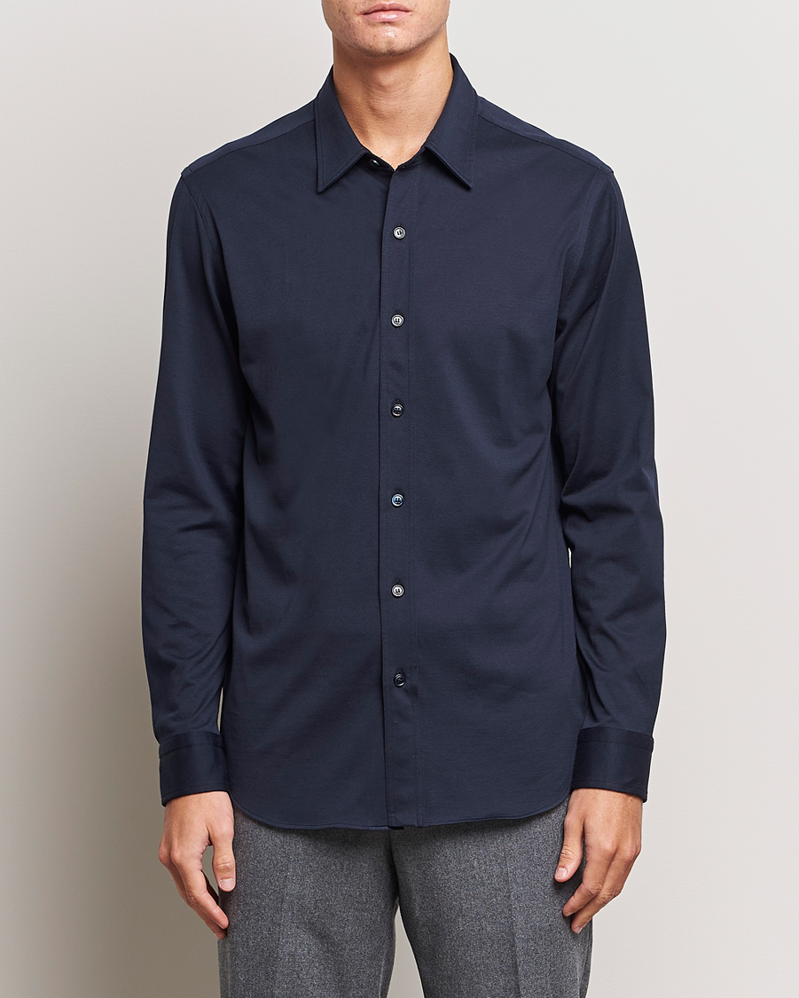 Hombres |  | Brioni | Soft Cotton Jersey Shirt Navy