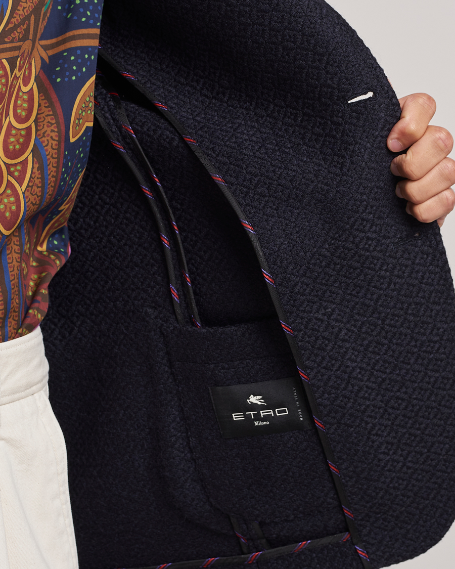 Hombres | Blazers | Etro | Jacquard Jersey Blazer Navy