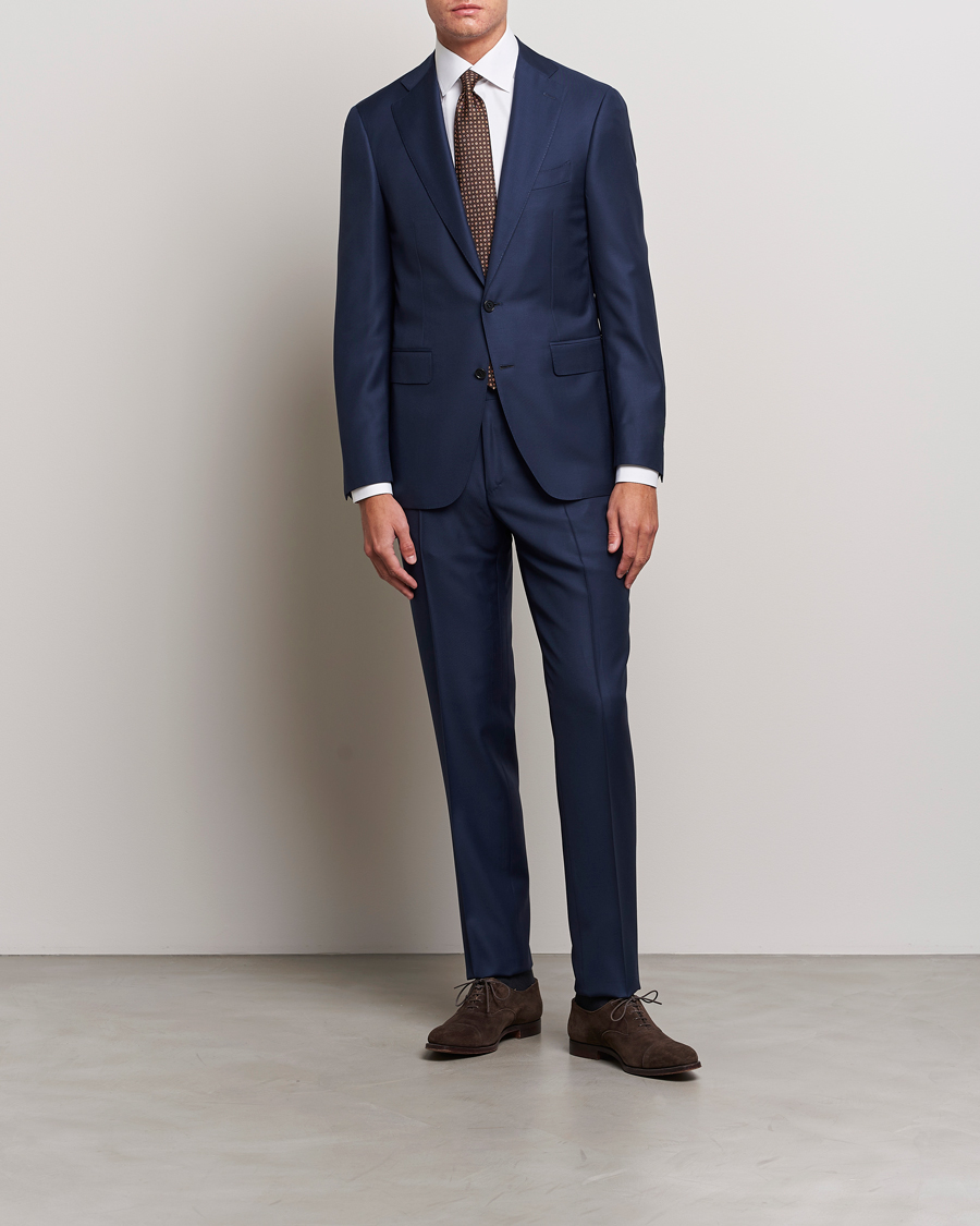 Hombres | Trajes | Canali | Super 130s Wool Capri Suit Dark Blue