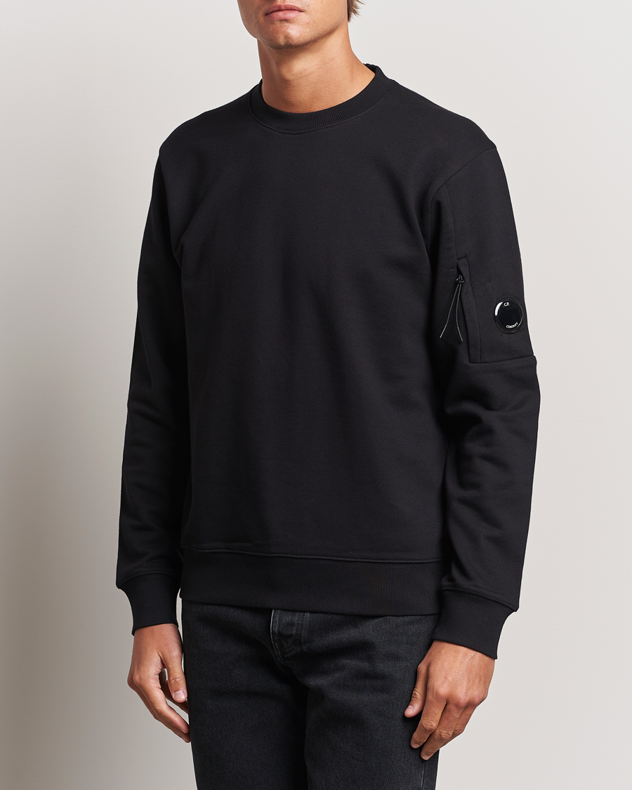 Hombres |  | C.P. Company | Diagonal Raised Fleece Lens Sweatshirt Black