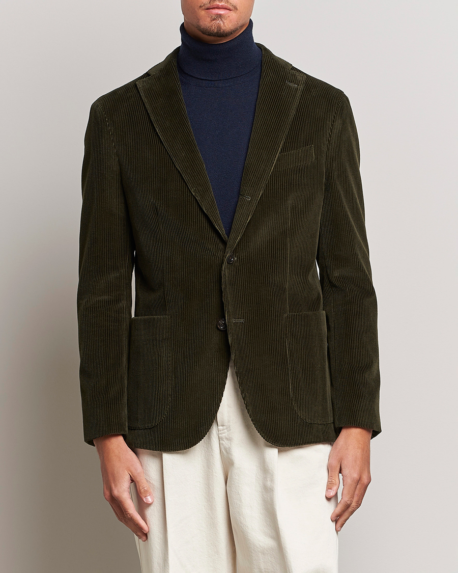 Hombres | Blazers | Boglioli | K Jacket Corduroy Blazer Dark Green