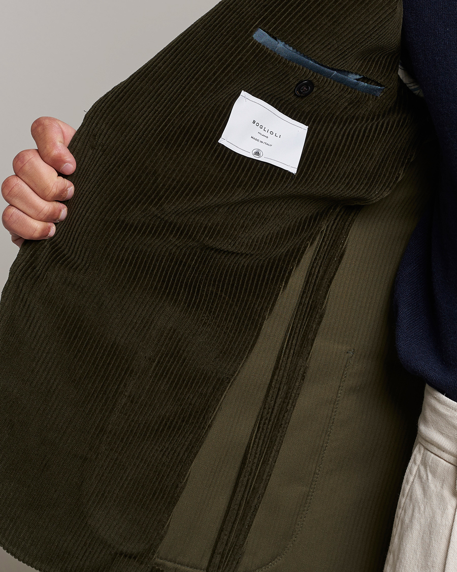 Hombres | Blazers | Boglioli | K Jacket Corduroy Blazer Dark Green