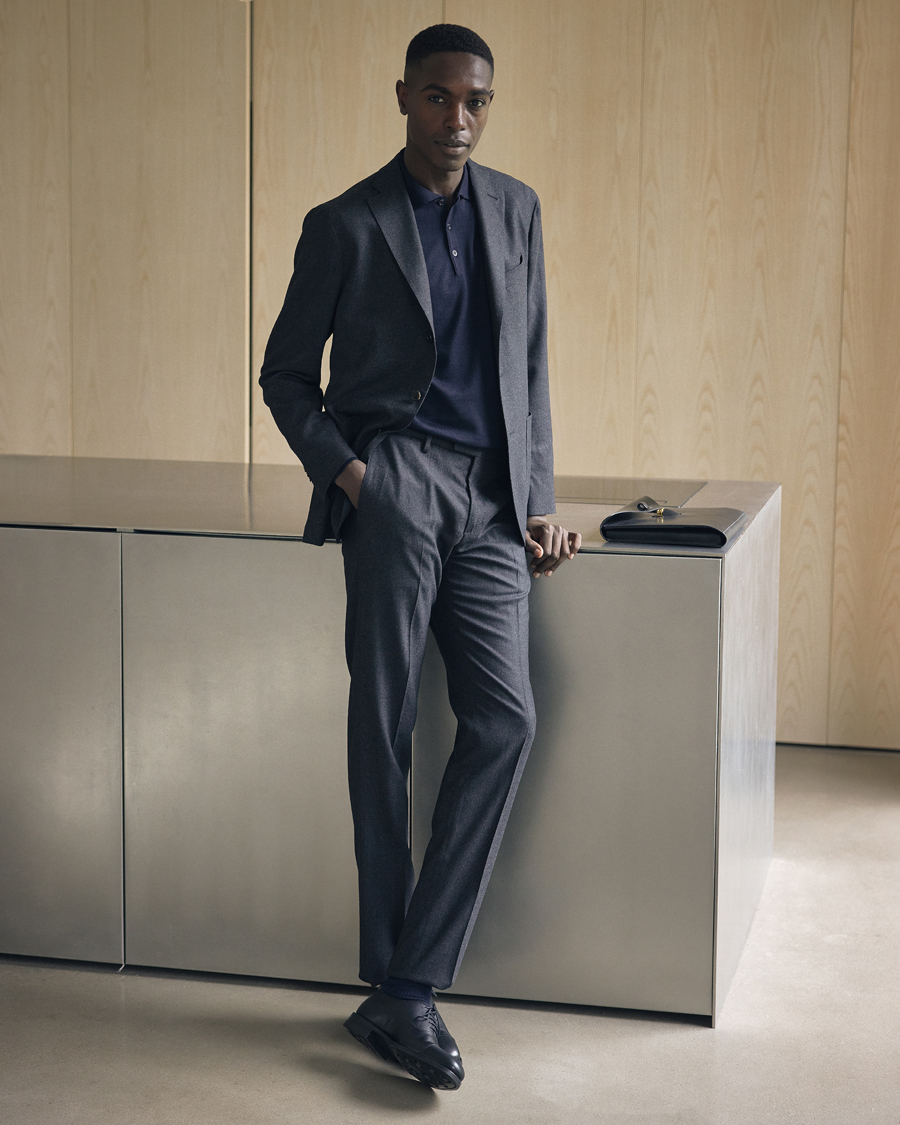 Hombres | Trajes | Boglioli | K Jacket Light Flannel Suit Dark Grey