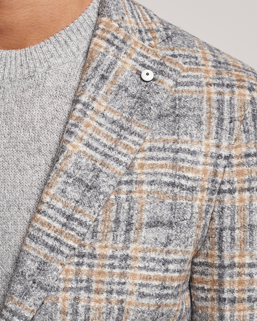 Hombres | Blazers | L.B.M. 1911 | Jack Checked Cotton/Wool Jersey Blazer Grey