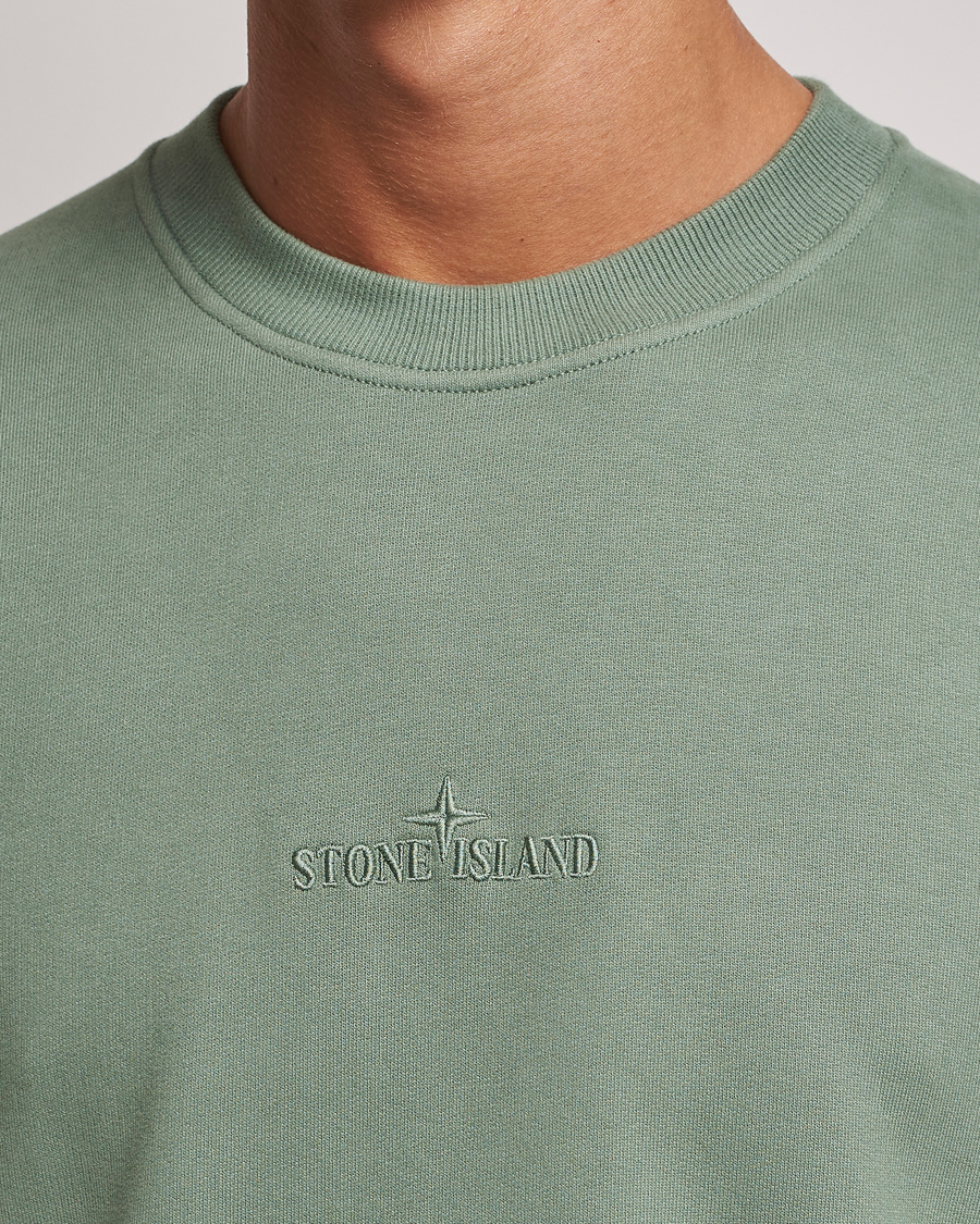 Hombres | Jerséis y prendas de punto | Stone Island | Garment Dyed Fleece Logo Sweatshirt Sage