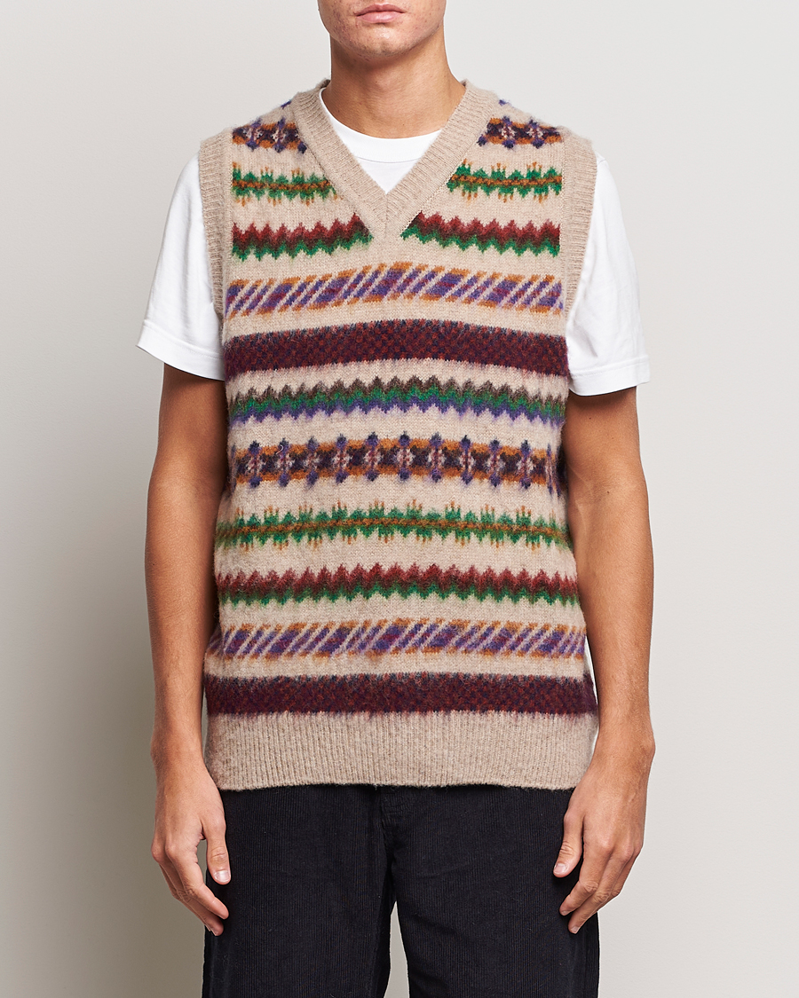 Hombres | Jerséis y prendas de punto | Howlin' | Brushed Wool Vest Biscuit