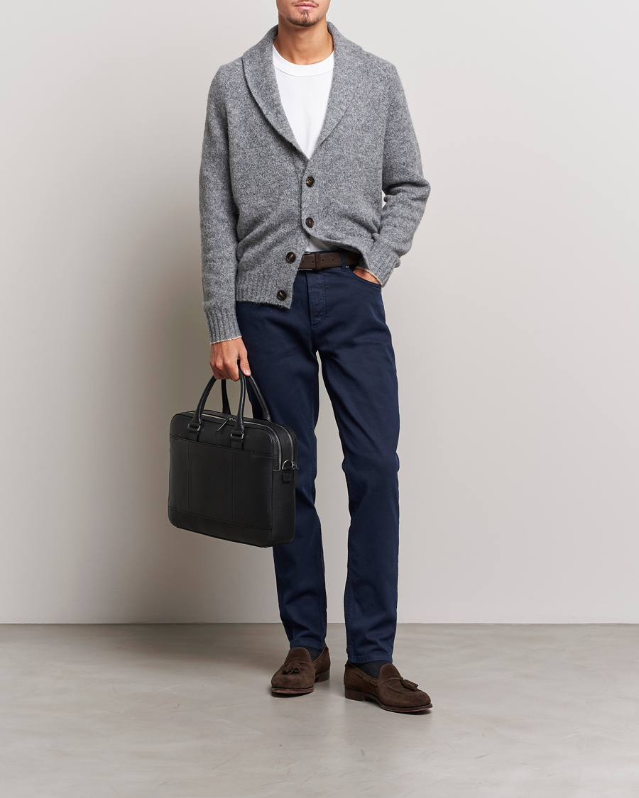 Hombres | Jerséis y prendas de punto | Brunello Cucinelli | Fluffy Shawl Collar Cardigan Grey Melange