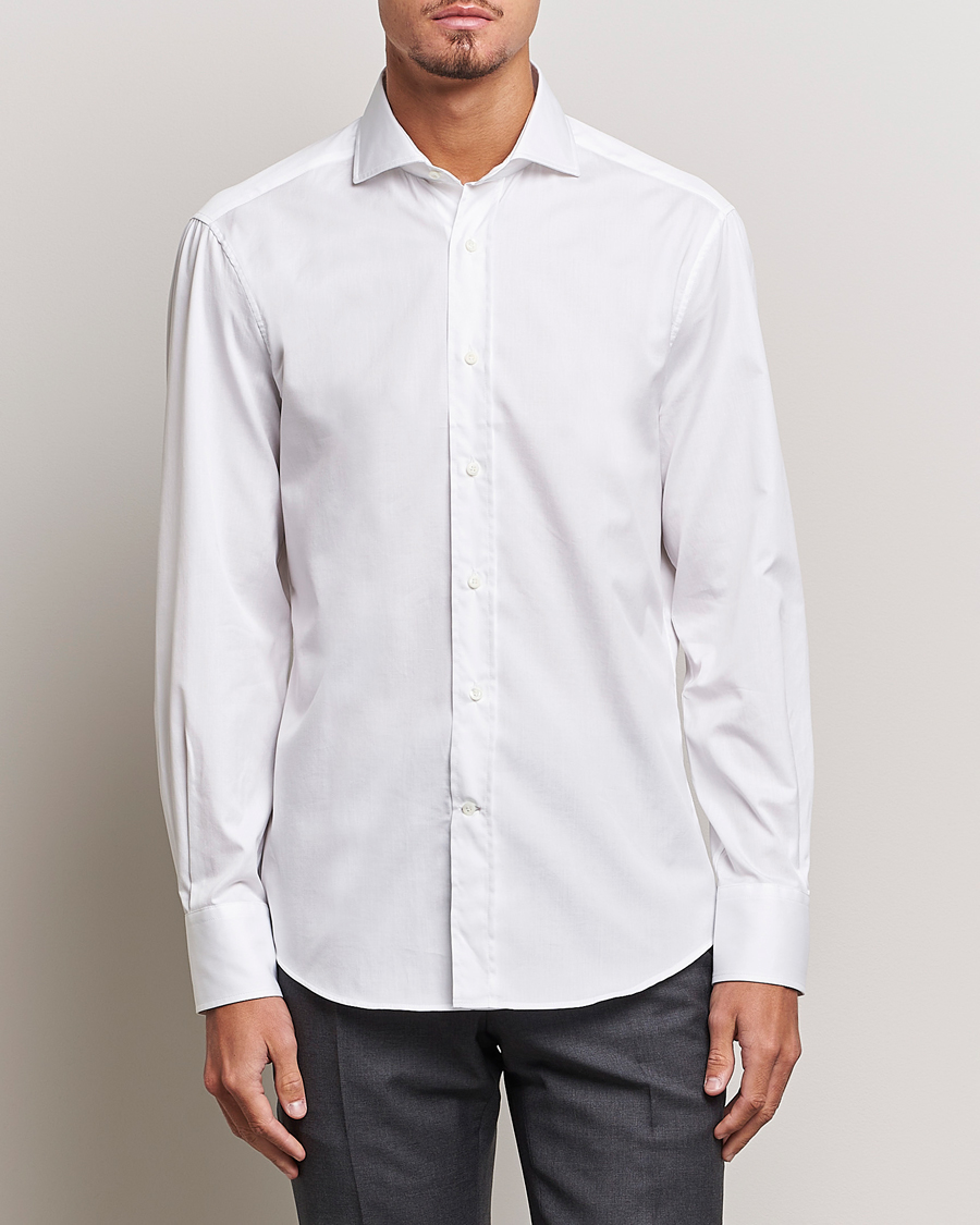 Hombres |  | Brunello Cucinelli | Slim Fit Poplin Shirt White
