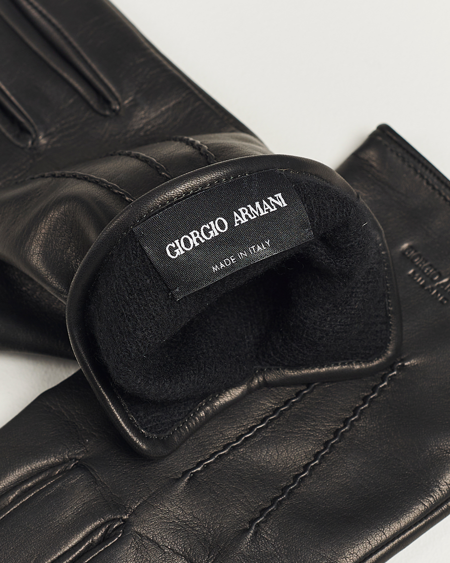 Hombres | Guantes | Giorgio Armani | Lamb Leather Gloves Black