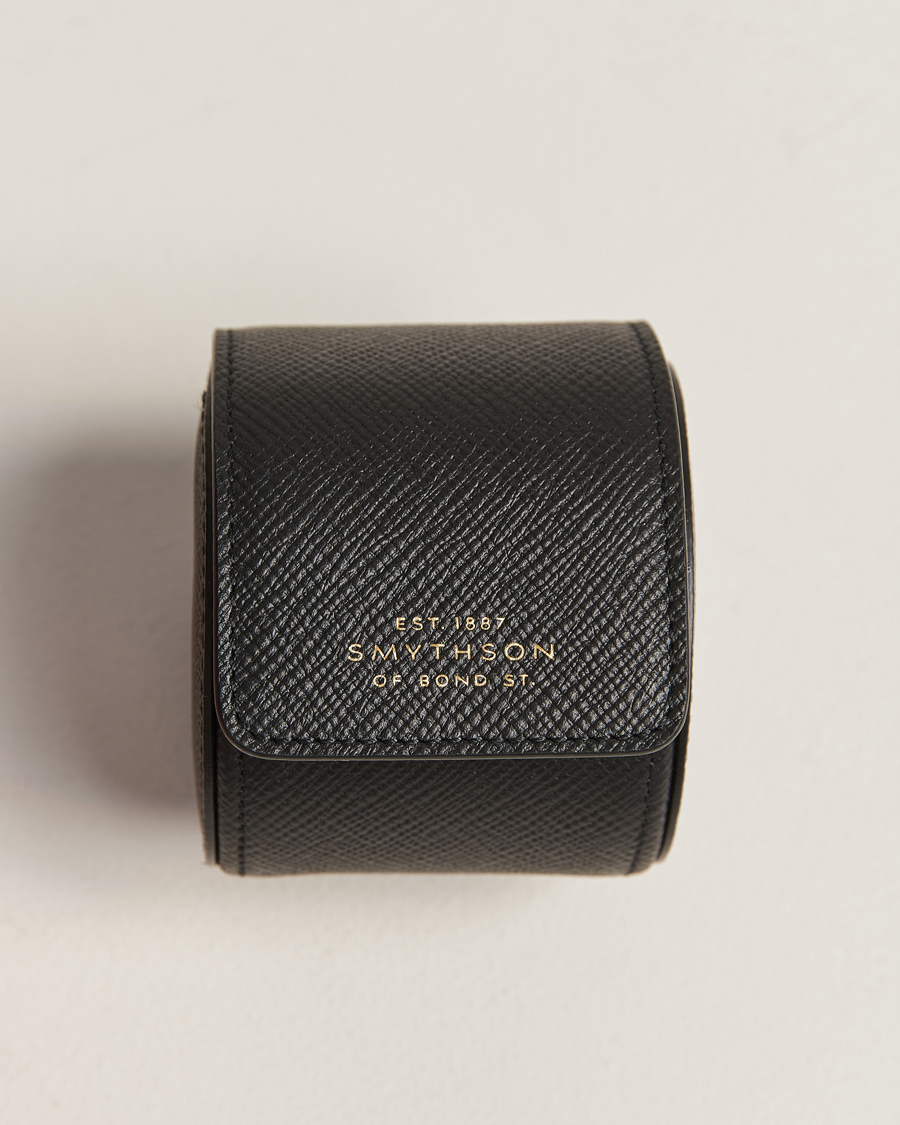 Hombres | Cajas para relojes y joyas | Smythson | Panama Single Watch Roll Black