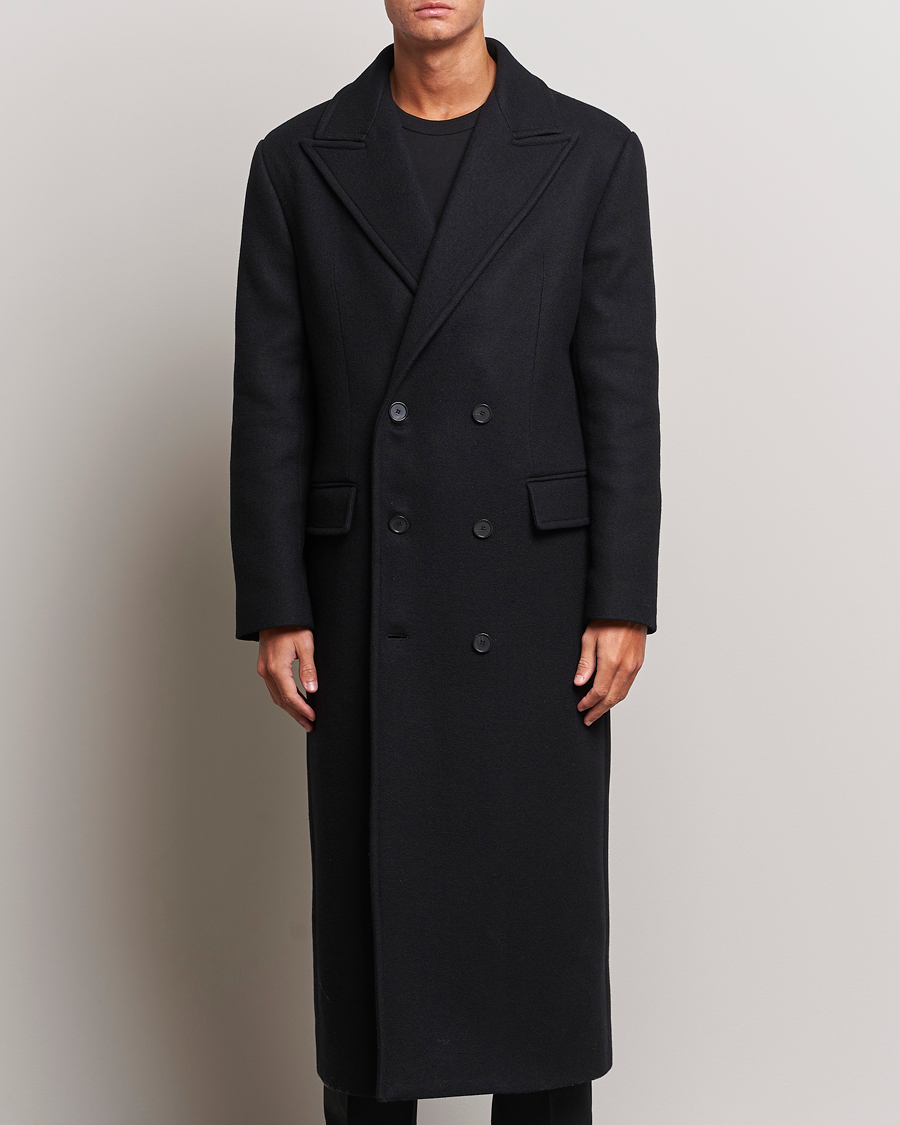 Hombres |  | Filippa K | Double Breasted Wool Coat Black